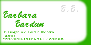 barbara bardun business card